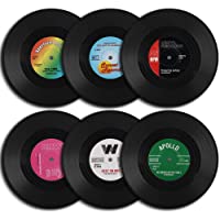 homEdge - 6 posavasos de vinilo de estilo retro.